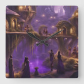 エルフの世界 スクエア壁時計 (正面)