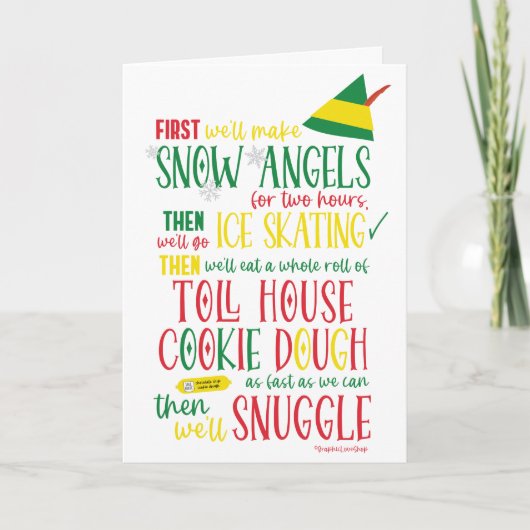 エルフの予定表 クリスマスカード © GraphicLoveShop カード (正面)