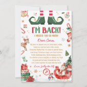 エルフの到着　クリスマス　私も戻る　レターカード 招待状 (正面)