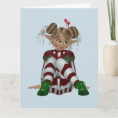 エルフの女の子の誕生日カード カード (正面)