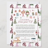 エルフの女の子 | 子供のためのクリスマスエルフのお別れの手紙のカード 招待状 (正面)