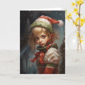 エルフの少女 カード (黄色い花)