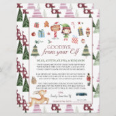 エルフの少女 | 子供のためのクリスマスのエルフとの別れの手紙 (正面/裏面)