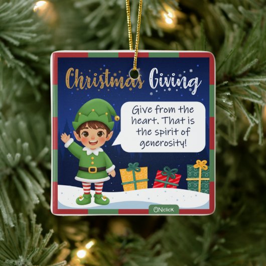 エルフの少年クリスマスオーナメント セラミックオーナメント (ツリー)