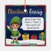 エルフの少年クリスマスオーナメント セラミックオーナメント (裏面)