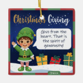 エルフの少年クリスマスオーナメント セラミックオーナメント (正面)