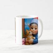 エルフの抱っこ猫 コーヒーマグカップ (正面右)