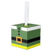 エルフの木製キューブクリスマスオーナメント キューブオーナメント (正面アングル)