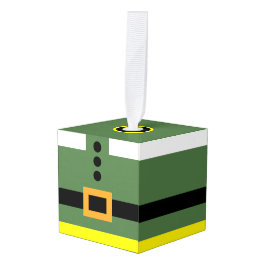 エルフの木製キューブクリスマスオーナメント キューブオーナメント