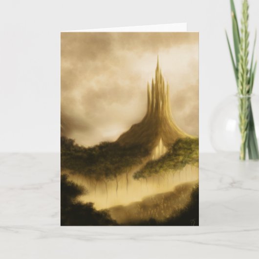 エルフの王国のファンタジーアートgreetingcard カード (正面)