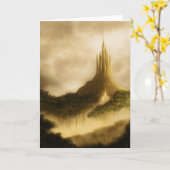 エルフの王国のファンタジーアートgreetingcard カード (黄色い花)