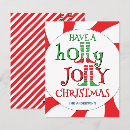 エルフの足がホーリージョリークリスマス キャンディーオーバーロード シーズンカード (正面/裏面)