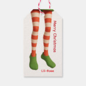 エルフの足のクリスマスギフタグ | ノースポールホリデー ギフトタグ (裏面)