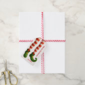 エルフの足のクリスマスギフタグ | ノースポールホリデー ギフトタグ (より糸付き)