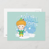 エルフの雪玉合戦! シーズンポストカード (正面/裏面)