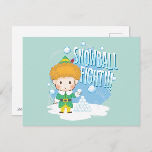 エルフの雪玉合戦！ シーズンポストカード (正面/裏面)