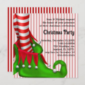 エルフの靴のクリスマスパーティー招待状 招待状 (正面/裏面)