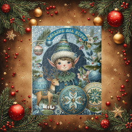 エルフを呼ぶ雪の結晶のクリスマスパーティー ジグソーパズル