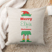 エルフィンメリークリスマス小妖精や小人ハットストライプのソックス クッション (ブランケット)