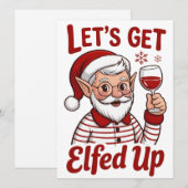 エルフィーなユーモア満載のクリスマスワイン シーズンカード (正面/裏面)