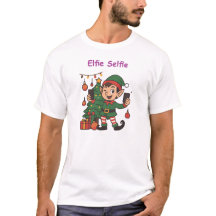 エルフィー セルフィー クリスマスTシャツ – 面白い ホリデー エルフ