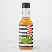 エルフェッドアップ白黒ストライプクリスマスミニ リキュールボトルラベル (正面)