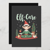 エルフケア 笑えるクリスマスエルフ 魔法のセルフケア 招待状 (正面/裏面)