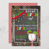 エルフードアップエルフィンクリスマスホリデーパーティー招待状 招待状 (正面/裏面)