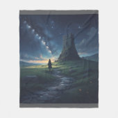 エルフ古代アイルランドの夜空 フリースブランケット (正面)