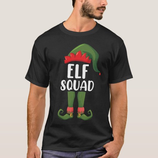 エルフ部隊 面白い家族 おそろい クリスマス Tシャツ (正面)
