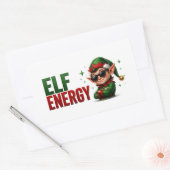 🧝 エルフ エネルギー 楽しい クリスマス 引用 ⭐ 長方形シール (封筒)