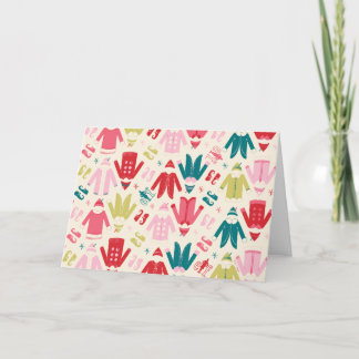 エルフ カラフル コートと靴のパターン シーズンカード