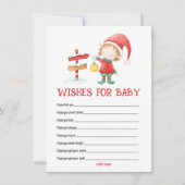 エルフ、クリスマスのベイビーシャワーの赤ちゃんへの願いカード ノートカード (正面)