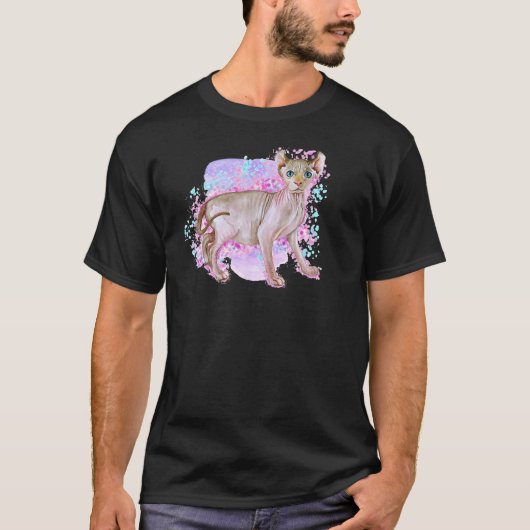 エルフ スフィンクス 猫 Tシャツ (正面)