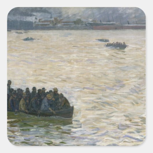 エルベで帰還する造船所の労働者たち スクエアシール (正面)