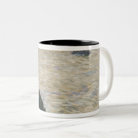 エルベ川で家に戻っている造船所の労働者 ツートーンマグカップ (正面右)