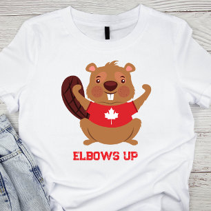 エルボーアップカおもしろいナダビーバーデザイン Tシャツ