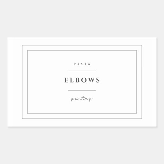 エルボーパスタ食品ラベルシール 長方形シール (正面)