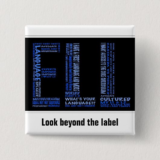 エルボ: ラベルを越えて見て下さい 缶バッジ (正面)