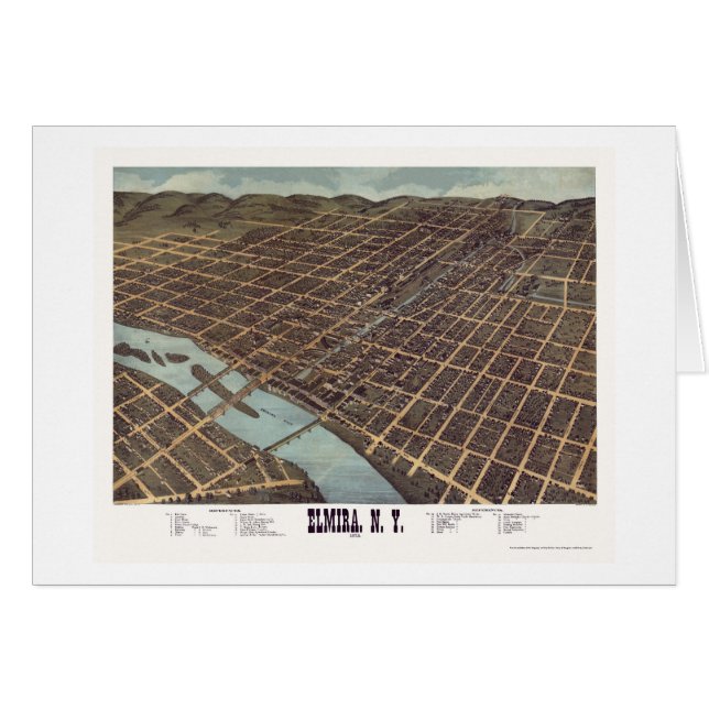 エルマイラのNYのパノラマ式の地図- 1873年 (正面横)