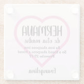 エルマナデオトラマドレクリスチャンパーソナライズされたBFF ガラスコースター (裏面)