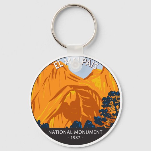 エルマルパイスナショナルモニュメントニューメキシコヴィンテージ キーホルダー (正面)