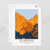 エルマルパイスナショナルモニュメントニューメキシコヴィンテージ ポストカード (正面/裏面)