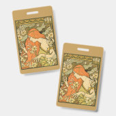 エルミタージュのフランス人ヌーベル女性の花畑 バッジ (Front & Back)