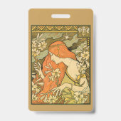 エルミタージュのフランス人ヌーベル女性の花畑 バッジ (Back)