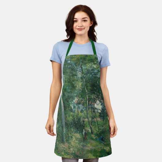 エルミタージュの近くの森のカミーユ・ピサロ エプロン (着用した状態)