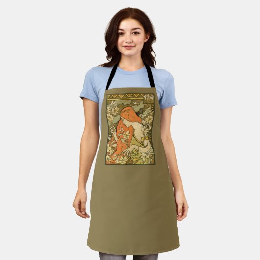 エルミタージュフランスの新しいの花の分野の女性 エプロン (着用した状態)