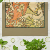 エルミタージュフランスの新しいの花の分野の女性 キッチンタオル (折り畳み)