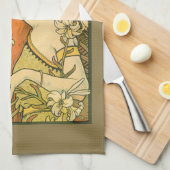 エルミタージュフランスの新しいの花の分野の女性 キッチンタオル (四つ折り)