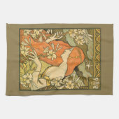 エルミタージュフランスの新しいの花の分野の女性 キッチンタオル (横)